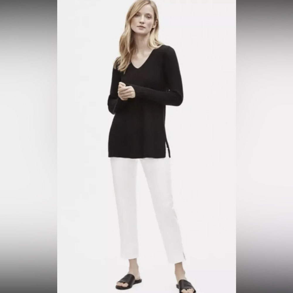 Eileen Fisher White Poplin Pants Size Extra Small